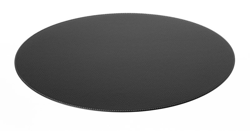 Nikalaz Oval Placemats Set (Pack of 4) Recycled Leather Table Mats 18 x 13 inches (45.7 x 33 centimetres), Kitchen Dining Table Decor by Nikalaz (Black) - Image 2